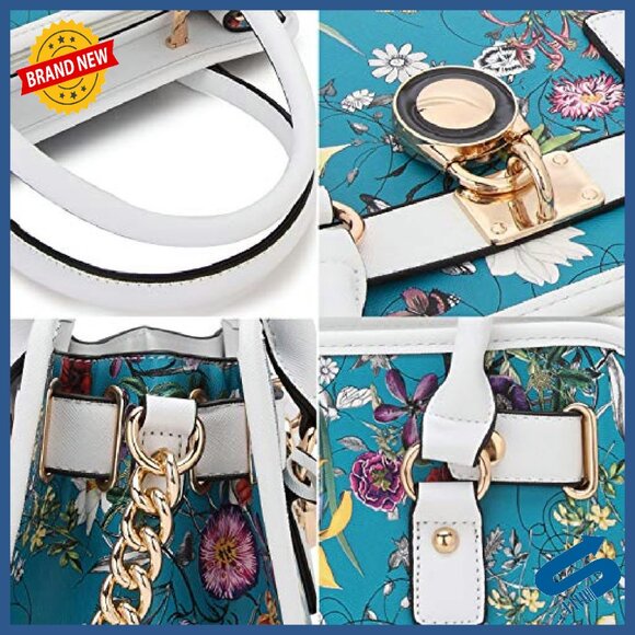 Vegan Leather Satchel Purse with Wallet Set - 13.5" Work Bag - Picture 5 of 8